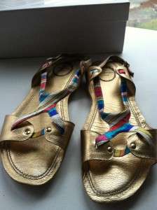 UIB EMILIO PUCCI GOLD AND SATIN PUCCI PATTERNED SANDAL SOFT AND 
