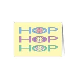  Hop Hop Hop Colorful Easter Card with Easter Eggs Card 