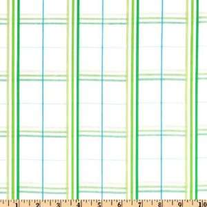  56 Wide Cotton Plaid Shirting Tyler White/Green/Blue 