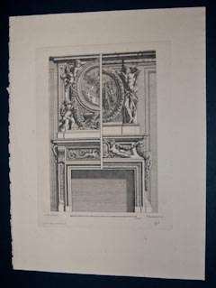Pequegnot 1858 Architecture Etching. Ornate Mantles 149  