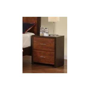   Nightstand Contemporary Style in Two Tone Chestnut