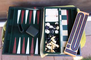   Chess Backgammon DOMINOES Game Case Attache Arts and Crafts!  