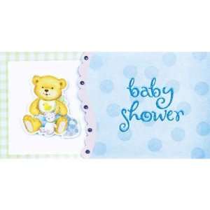 Precious Bear Blue Twinkler Embellished Invitations 8ct 