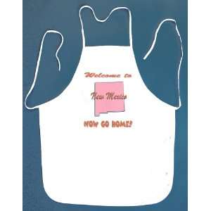 Welcome to New Mexico Now Go Home White Bib Apron 2 Pockets Kitchen 