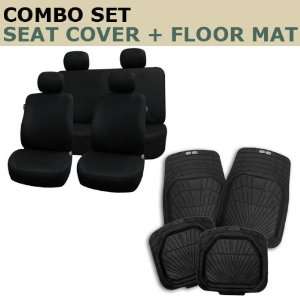 FH FB051114 + R11405 Combo Set: Black Airbag Compatible Seat Covers 