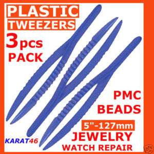 TWEEZERS PLASTIC 3 FORCEPS WATCH BATTERY BEAD DISECTION  