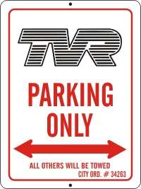 NOS TVR PARKING ONLY SIGN 9X12 METAL  