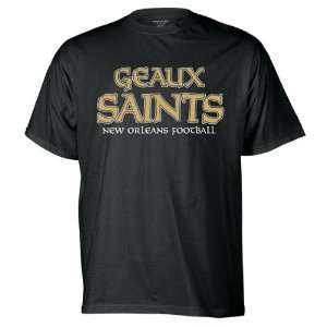   Orleans Saints Reebok Black Geaux Saints T Shirt