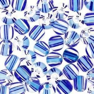    10mm Blue Sky Cane Glass Beads Round: Arts, Crafts & Sewing