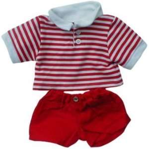  Red & White Stripe Polo w/ Shorts Clothes for 14   18 