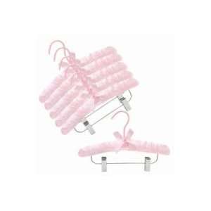  12 Pink Childrens Satin Padded Hangers w/ Clips: Home 