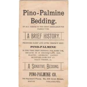  1885 Pino Palmine Bedding Advertising Brochure & Prices 
