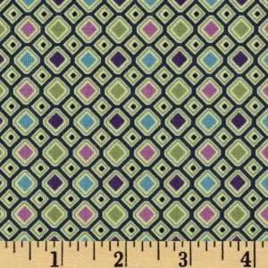  44 Wide Brooklyn Heights Tile Lime/Purple Fabric By The 