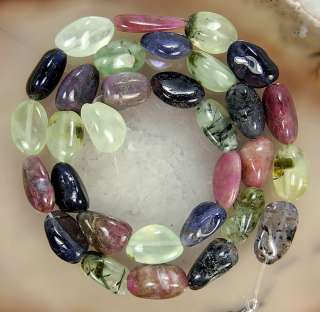 7x9mm Colorful Prehnite Tourmaline Nugget Beads 15.5  