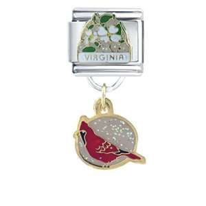   State Bird & Flower Italian Charm Bracelet Link: Pugster: Jewelry