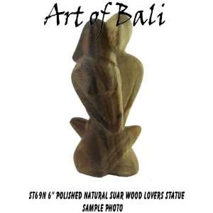 : Art of Bali Zen Garden 6 Polished Natural Suar Wood Abstract Dance 