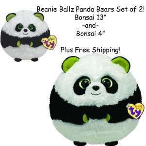  Ty Beanie Ballz Bonsai Pandas   2 Pack: Toys & Games