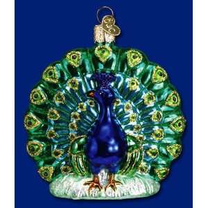   Christmas Proud Peacock Bird Glass Ornament #16030: Home & Kitchen