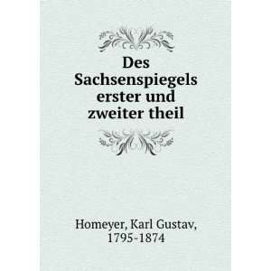  erster und zweiter theil Karl Gustav, 1795 1874 Homeyer Books