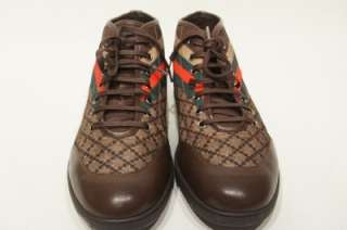 GUCCI HI TOP SNEAKERS COCOA NYLON DIAMANTE SHOES 9 G/ 10 US  