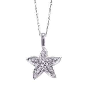   Gold 0.08 ct. Diamond Starfish Pendant with Chain Katarina Jewelry