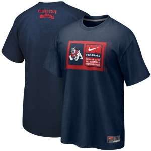  Nike Fresno State Bulldogs 2011 Team Issue T shirt   Navy 