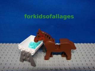 Lego Minifig: Brown Horse Minifigure w/Trough & Water  