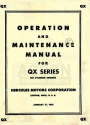 Hercules QX 6 Six Cylinder Operators Service Manual  