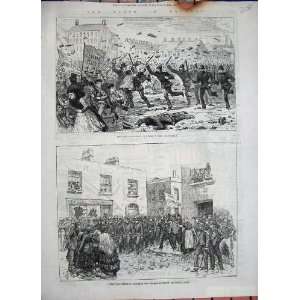    1886 Fire Damaged Police Mob Belfast Ireland Orange
