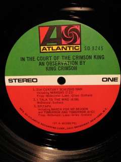 TOP 1969 FIRST PRESS ~ KING CRIMSON ~ COURT OF ~ MELLOTRON DRENCHED 