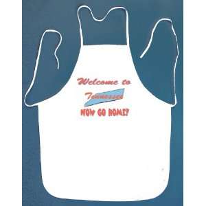 Welcome to Tennessee Now Go Home White Bib Apron 2 Pockets Kitchen BBQ 