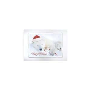  Holiday Greeting Card   Polar Bear with Candy Cane: Health 