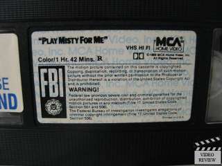 Play Misty For Me VHS Clint Eastwood, Jessica Walter  