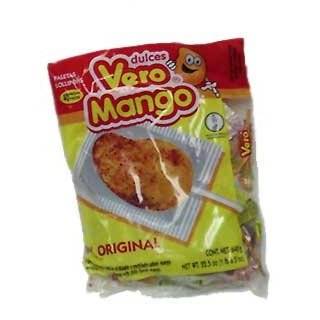 Vero Mango, Chili Covered Mango Flavored Lollipops, 40 Pieces