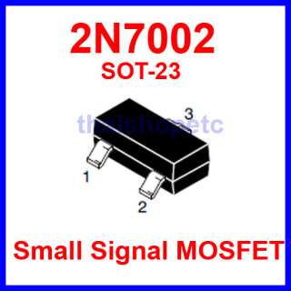 10 pcs. 2N7002 Small Signal MOSFET N Channel SOT 23  