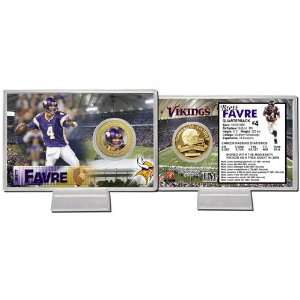  Brett Favre Minnesota Vikings 24Kt Gold Coin Card: Sports 