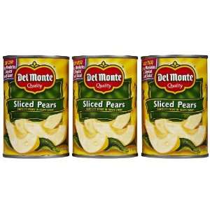 Del Monte Sliced Bartlett Pears in Heavy Syrup, 15.25 oz, 3 pk:  