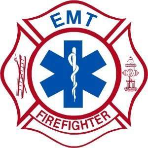  Firefighter Sticker   4x4 EMT/Firefighter Exterior 