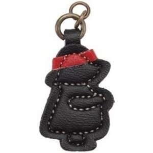 Sue Leather Like Zipper Charm   Black