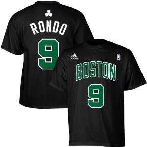  adidas Boston Celtics #9 Rajon Rondo Black Net Player T 