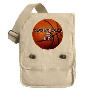  Messenger Field Bag Khaki Basketball Equals Life 