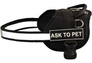 Dog Harness with Ask To Pet Velcro Patch Label Tag  