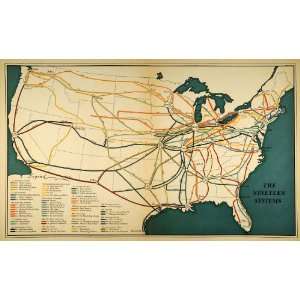  Railroad Route Map United States Katy Boston Rutland Train USA Line 