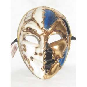   : Blue Gold Joker Asso Venetian Masquerade Ball Mask: Home & Kitchen