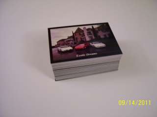 Complete Set of 100 1992 Exotic Dreams Sports Car Trading Cards  