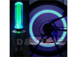 Cycling Motor Car Tire Spoke Wheel Alarm LED Green Light Lamp flash 