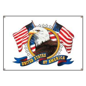  Banner Bald Eagle Emblem with US Flag: Everything Else