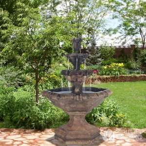   Kensington Three Tier Fountain   Relic Lava: Patio, Lawn & Garden