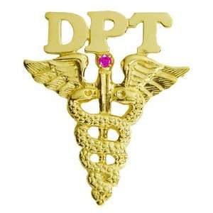   Doctor of Physical Therapy DPT Graduation Pin in 14K Gold with Ruby