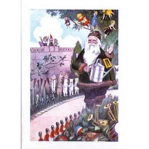    Christmas Greeting Card   Santa in Toyland